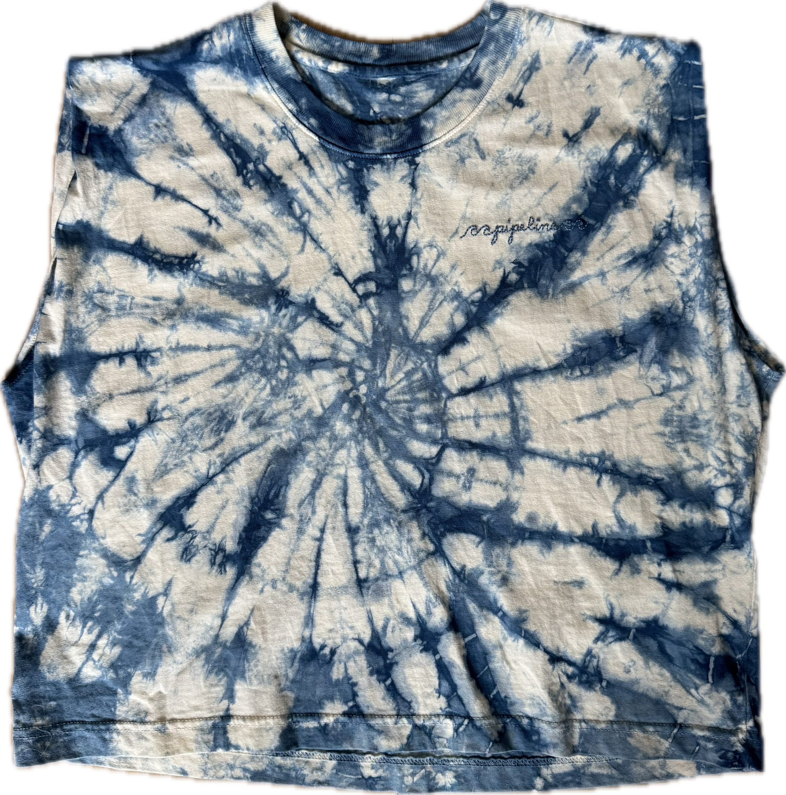 Pipeline Logo Muscle Tee in Ocean Blue